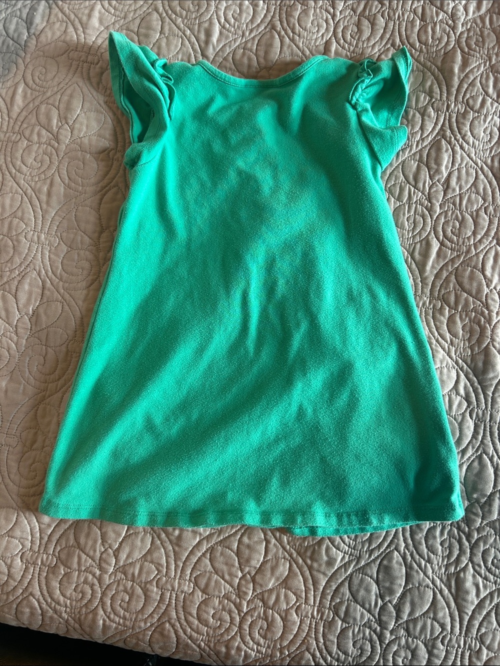 Rare Editions Teal Green Floral & Butterfly Girls Dress - Picture 3 of 3